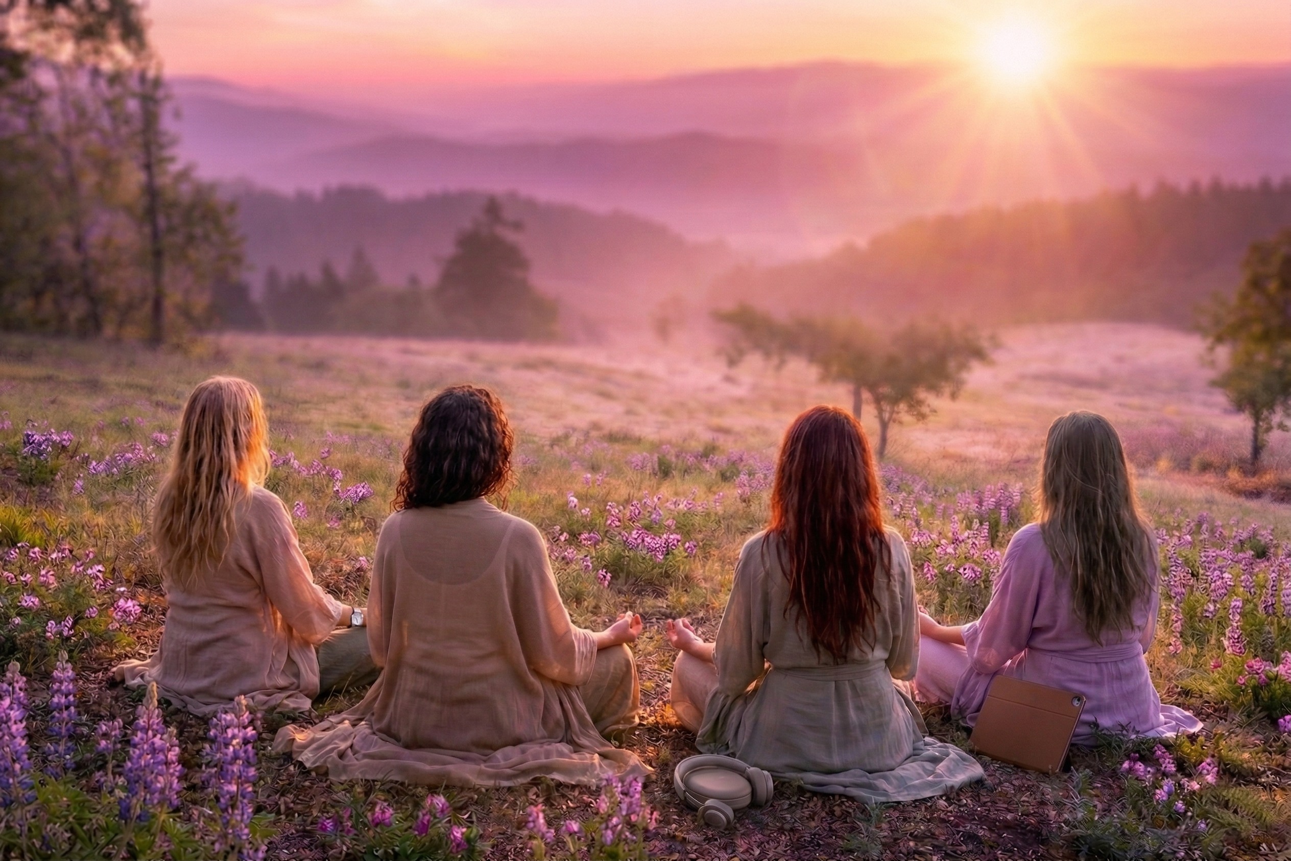 Woman in restful meditation